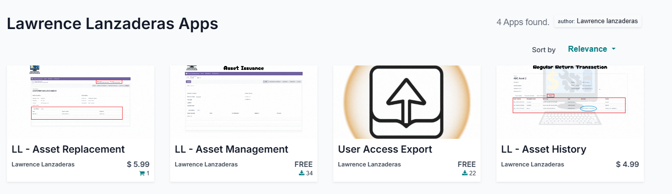 LL Asset Management Module Screenshot